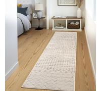 Livabliss Santiago Tapis Géométrique Scandinave - Grand Tapis Salon, Salle à Manger, Chambre, Cuisine - Design Boheme Chic, Berbere Moderne, Poil Court 80x150 cm - Ivoire et Gris