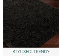 Livabliss Shaggy - Berbère Moderne - 120 x 180 cm - pour Salon et Chambre à Coucher - Style bohème Doux et Shaggy - Style Neutre - Facile d'entretien - Grand Noir