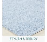 Livabliss Shaggy - Berbère Moderne - 120 x 180 cm - pour Salon et Chambre à Coucher - Style bohème Doux - Facile d'entretien - Poils Longs - Grand en Bleu Jean