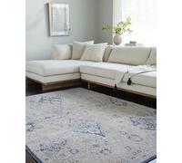 Livabliss Sicily Tapis Vintage - Tapis de Couloir, Salon, Salle à Manger, Chambre, Cuisine, Entrée - Boheme Chic, Design Traditionnel Oriental, Coloré Poil Court 200x275 cm - Bleu, Gris, Ivoire, Ambre