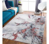 Livabliss Surya New York Tapis de Salon Moderne - Design Abstrait Aspect marbre pour Salon, Salle à Manger, Chambre à Coucher - Grand Tapis Doux à Poils Courts Bordeaux et Gris