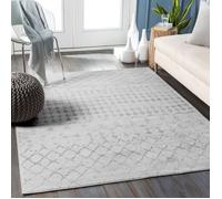 Livabliss Santiago Tapis Géométrique Scandinave - Tapis Salon, Salle à Manger, Chambre, Cuisine - Tapis Design Boheme Chic, Berbere Moderne, Tapis Poil Court 120x170cm - Blanc Cassé et Gris Clair