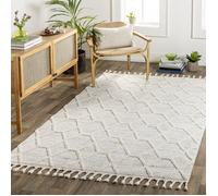 LIVABLISS Tapis de Salon à Poils Courts Doux Scandinave Bohème NORAH 160x213cm Ivoire/Gris