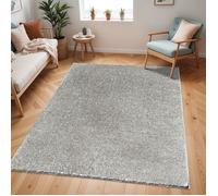 LIVABLISS Tapis de Salon à Poils Longs Doux Shaggy Uni Chic CLAIRE 160x213cm Gris Foncé