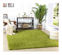 LIVABLISS Tapis de Salon à Poils Longs Doux Shaggy Uni Chic LILLY 100x200cm Vert