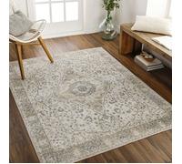 LIVABLISS Tapis Lavable Machine Vintage Oriental CELINE 160x213cm Jaune/Ivoire