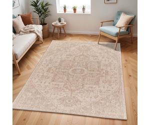 Livabliss Tielt Tapis Exterieur Terrasse Balcon, Véranda, Patio - Géométrique Scandinave, Boheme Chic et Oriental - Tapis Jardin Extérieur et Intérieur Moderne Grande Taille 160x213 cm - Crème, Beige