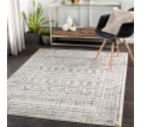 Livabliss Tokyo Tapis géométrique - Tapis scandinave pour salon, salle à manger, cuisine - Neutre, à motifs abstraits, style bohème, facile d'entretien, 200 x 274 cm - Grand tapis ivoire, gris et noir