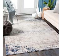 Livabliss Utrecht Tapis Moderne Abstrait - Tapis Salon, Salle à Manger, Chambre Adulte et Ado, Cuisine - Design Marbre Moucheté Multicolore, Poil Ras Doux 160x216 cm - Ivoire, Gris