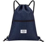 LIVACASA 5.5L Sac à Cordon de Yoga Impermeable en Oxford Sac de Gym à Cordelette Étanche Ultra-léger Pliable Sac à Dos à Cordon pour Sport Ecole Natation Piscine Plage Camping Voyage Bleu