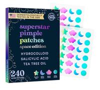 LivaClean Lot de 240 patchs holographiques pour l'acné - Édition spatiale avec acide salicylique et huile d'arbre à thé pour le visage - Patchs hydrocolloïdes à boutons en forme d'étoile