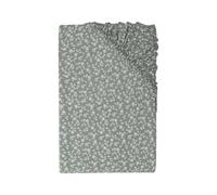 LIVARNO home Drap-housse en jersey, 180-200 x 200 cm (Fleurs vertes)