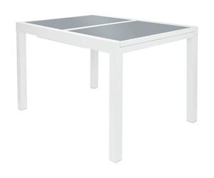 LIVARNO HOME Table de jardin extensible en aluminium Houston, blanc/gris clair