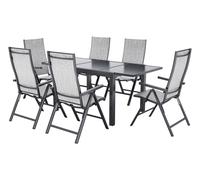 LIVARNO® Table de jardin + Lot de 6 fauteuils en aluminium Houston