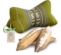 livasia Coussin appuie-Nuque - Ø 15x32cm - Coussin cale-Nuque Forme d’os, Traversin de Sofa, Support de Lecture kapok, Jardin Balcon, Oreiller de Voyage Fait Main (Vert/Éléphants)