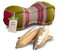 Livasia Coussin appuie-Nuque Coussin Papaye - Ø 13x43cm - Coussin cale-Nuque Forme de Papaye, Coussin de Sofa, Coussin de Lecture kapok, Jardin Balcon, Coussin de Voyage Fait Main (Rouge/Vert)