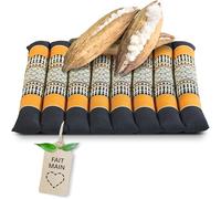 livasia Coussin d’Assise Coussin de Chaise Petite Taille - 35x35x4,5cm - Coussin de Sol intérieur/extérieur, Coussin de méditation et Yoga, Meuble palettes, Coussin surpiqué Chaise (Noir/Orange)