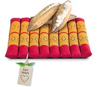 livasia Coussin d’Assise Coussin de Chaise Petite Taille - 35x35x4,5cm - Coussin de Sol intérieur/extérieur, Coussin de méditation et Yoga, Meuble palettes, Coussin surpiqué Chaise (Rouge/Jaune)