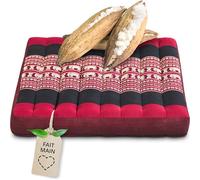 livasia Coussin d’Assise de Chaise Grande Taille - 50x50x6cm - Coussin de Sol intérieur/extérieur, Coussin de méditation Yoga, Chaise Meuble palettes, surpiqué pour Chaise et Banc (Rouge/Éléphants)