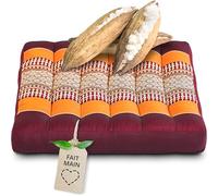 livasia Coussin d’Assise Petite Taille - 35x35x6cm - Coussin de Sol intérieur/extérieur, méditation Yoga, Coussin de Chaise Meuble Palette, Coussin surpiqué Garniture Chaise Banc (Orange)