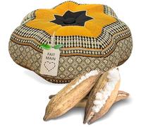 Livasia Coussin de méditation étoile - Ø 30x15cm - Coussin de Yoga kapok, Pouf, Coussin de Sol en Yoga Zen méditation, Coussin zafu Jardin Balcon, Coussin d’Assise Fait Main (Noir/Orange)