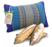 Livasia Coussin de Sofa Coussin de décoration - 22x33x13cm - Coussin cale-Nuque, Coussin de Sofa, Coussin de Voyage en kapok, Coussin accoudoir Meuble Palette, Jardin Balcon Fait Main (Bleu)