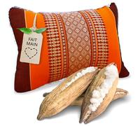 Livasia Coussin de Sofa Coussin de décoration - 22x33x13cm - Coussin cale-Nuque, Coussin de Sofa, Coussin de Voyage en kapok, Coussin accoudoir Meuble Palette, Jardin Balcon Fait Main (Orange)