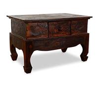 Livasia Table Basse en Bois | Petite Table | Table d'appoint | Bois d'albizia | Pratique et raffinée | Production Artisanale | Fabriqué à la Main | (Marron)