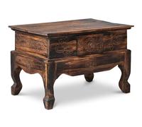 livasia Table d’Opium de Bali, Table d’appoint, Table de Chevet, Durable et Fait Main, 39x59x39cm (Marron)