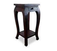 Livasia Table d’Opium de Thaïlande, Table d’appoint, Table de Chevet, Durable et Fait Main, 35x35x76cm