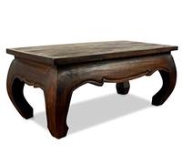 Livasia Table d’Opium de Thaïlande, Table d’appoint, Table de Chevet, Durable et Fait Main, 80x40x35 (Marron Foncé)