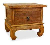 Livasia Table de Nuit en Teck | Commode de Nuit en Bois | Multicolore | Pratique | Production Artisanale | Fabriqué à la Main | Origine : Java - Indonésie
