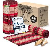 livasia tapis enroulable matelas enroulable étroit M - 200x75x4,5cm - Lit d’invité matelas d’invité 1 personne à motif, Lit de voyage coffre, Matelas thaï kapok jardin fait main (Rouge Rubis)