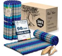 livasia tapis enroulable matelas enroulable étroit M - 200x75x4,5cm - Lit d’invité matelas d’invité 1 personne à motif, Lit de voyage coffre, Matelas thaï kapok jardin fait main (Bleu)