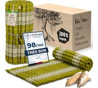 livasia Tapis roulant M étroit - 200 x 75 x 4,5 cm - Lit d'invité pour 1 personne avec motif, lit de voyage, coffre de coffre, pour l'extérieur, tapis thaïlandais en kapok, fait à la main (vert)