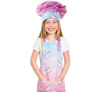 Livdouyu Tablier et toque de chef pour enfants - Tablier de cuisine réglable avec poches - Pour filles et garçons - Tablier de barbecue pour la peinture, la pâtisserie, la cuisine, le barbecue