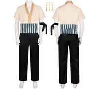 Live Action Version Roronoa Zoro Cosplay Costume Tenue pour Hommes | One Piece Jeu de Rôle Uniforme Ensemble Complet,Halloween Carnaval Fête Habiller avec Boucles d'oreilles