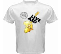 Live Aid 1985 Logo Rock Music Concert Men's T Shirt White XXL