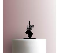 Live Aid Logo Décoration de gâteau en acrylique Marron 20,3 cm de large