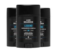 Live Bearded Déodorant pour homme - Longue durée, sans aluminium, entièrement naturel, au charbon actif pour homme, taille voyage - Légende, 3 bâtons