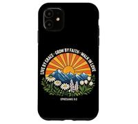 Live by Grace Grow by Faith Walk in Love Religion chrétienne Coque pour iPhone 11
