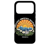 Live by Grace Grow by Faith Walk in Love Religion chrétienne Coque pour iPhone 17 Pro