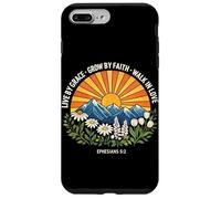 Live by Grace Grow by Faith Walk in Love Religion chrétienne Coque pour iPhone 7 Plus/8 Plus