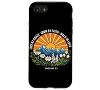 Live by Grace Grow by Faith Walk in Love Religion chrétienne Coque pour iPhone SE (2020) / 7/8