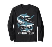 Live Every Day with Shark Energy - Graphique Requin Manche Longue
