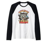 Live Fast Eat Trash Humour Raton Laveur Manche Raglan