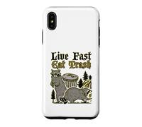 « Live Fast Eat Trash » Lowbrow Funny Trashpanda Raton Laveur Coque pour iPhone XS Max