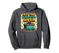 Live Fast Eat Trash Raccoon Dumpster Diving Funny Sweat à Capuche, Unisexe pour Adultes, Chiné Foncé, L