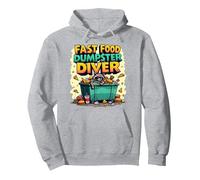 Live Fast Eat Trash Raccoon Dumpster Diving Funny Sweat à Capuche, Unisexe pour Adultes, Gris Chiné, XXL