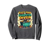 Live Fast Eat Trash Raccoon Dumpster Diving Funny Sweatshirt, Unisexe pour Adultes, Chiné Foncé, M